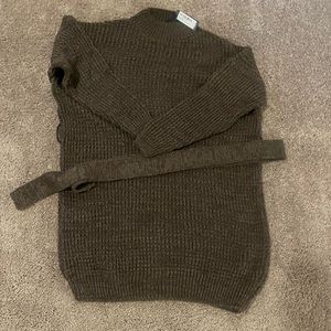 Brown knit sweater dress